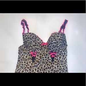Baby doll cheetah print victoria secret slip